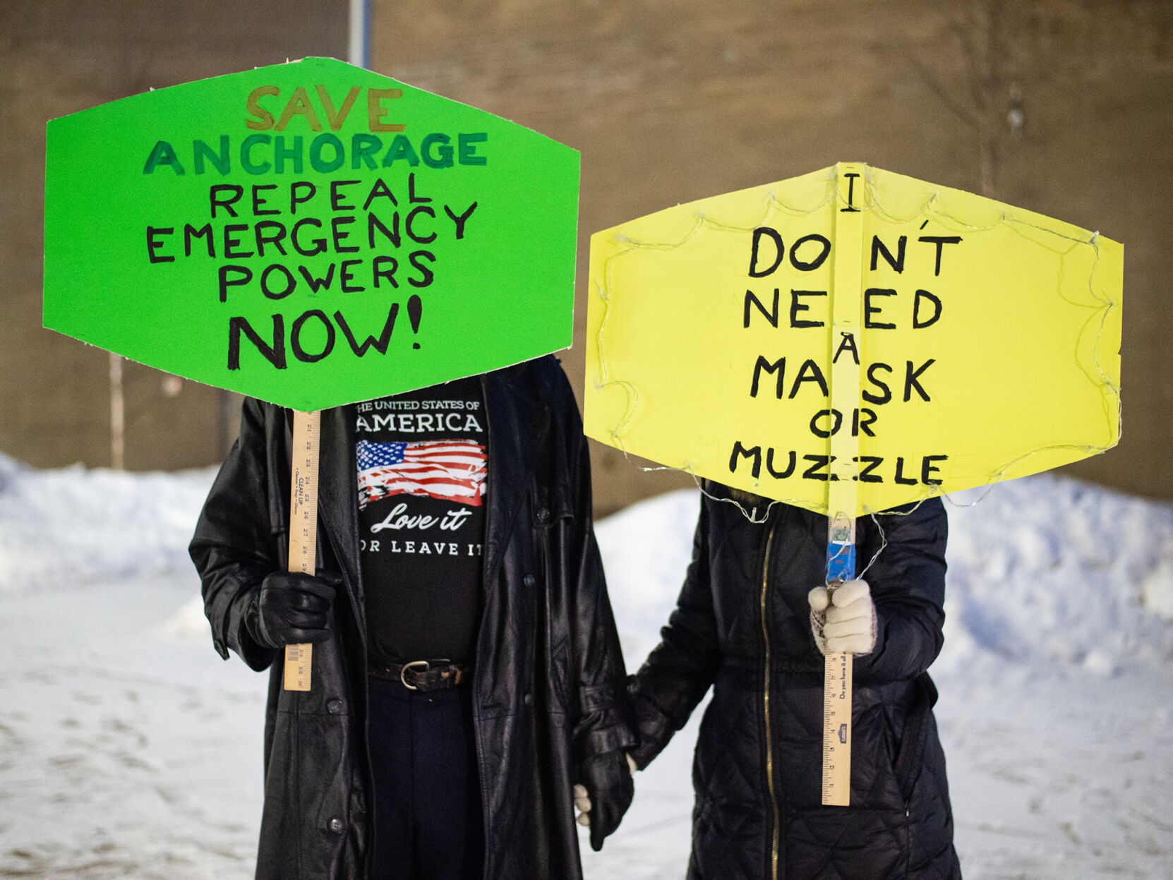 Protestors black